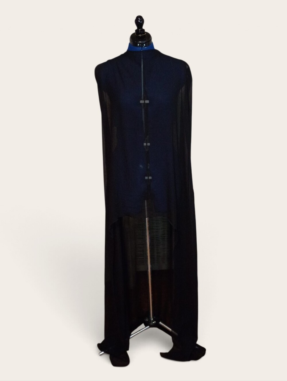 Fashion Nova Black Sheer Cape Overlay